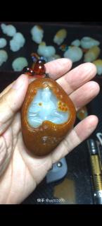 传世极品和田籽料原石金包玉观音
